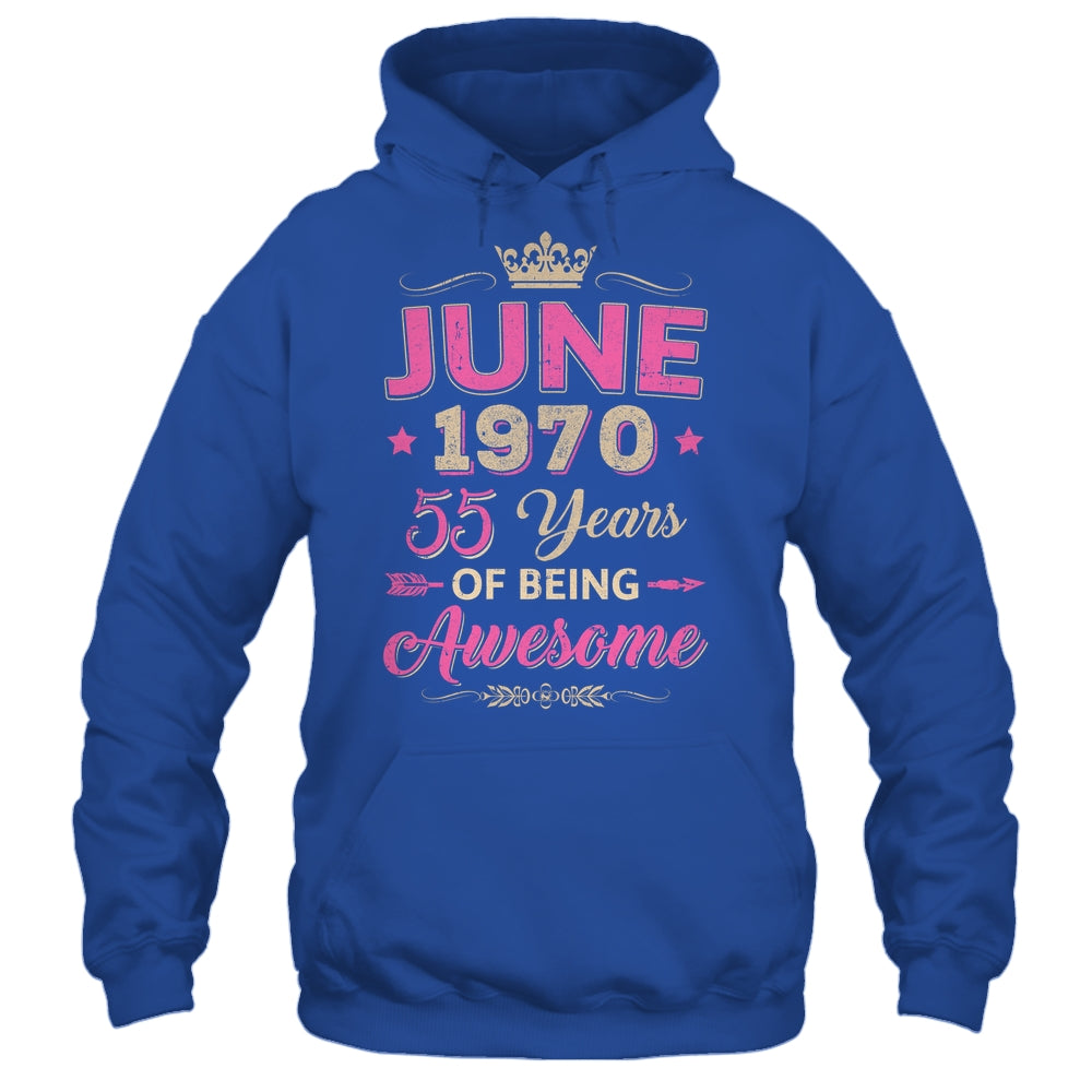 June 1970 55 Years Of Being Awesome Retro 55th Birthday Shirt & Tank Top | siriusteestore