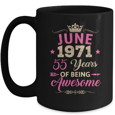 June 1971 55 Years Of Being Awesome Retro 55th Birthday Mug | siriusteestore