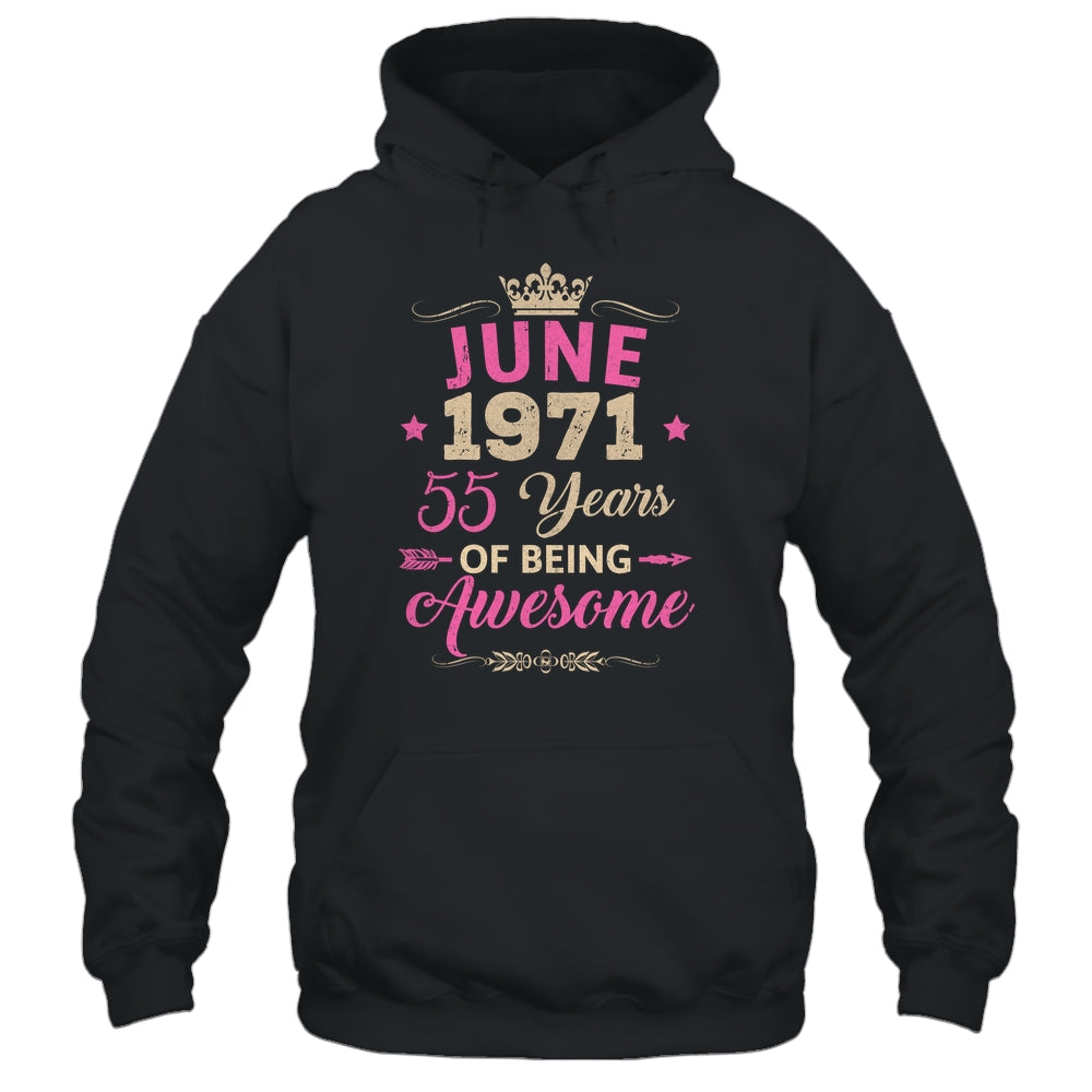 June 1971 55 Years Of Being Awesome Retro 55th Birthday Shirt & Tank Top | siriusteestore