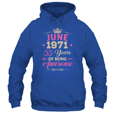 June 1971 55 Years Of Being Awesome Retro 55th Birthday Shirt & Tank Top | siriusteestore