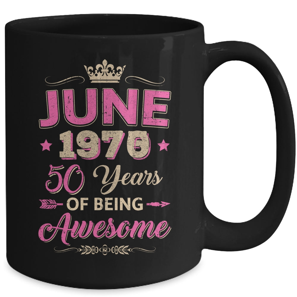 June 1975 50 Years Of Being Awesome Retro 50th Birthday Mug | siriusteestore