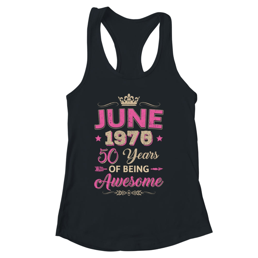 June 1975 50 Years Of Being Awesome Retro 50th Birthday Shirt & Tank Top | siriusteestore