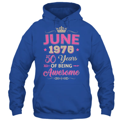 June 1975 50 Years Of Being Awesome Retro 50th Birthday Shirt & Tank Top | siriusteestore
