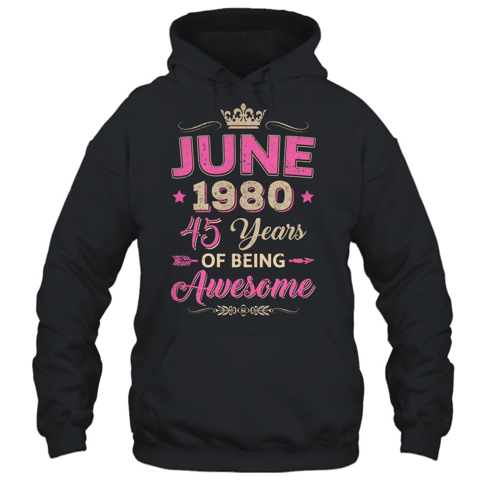 June 1980 45 Years Of Being Awesome Retro 45th Birthday Shirt & Tank Top | siriusteestore