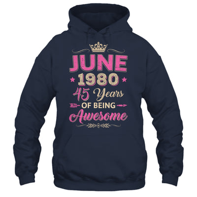 June 1980 45 Years Of Being Awesome Retro 45th Birthday Shirt & Tank Top | siriusteestore