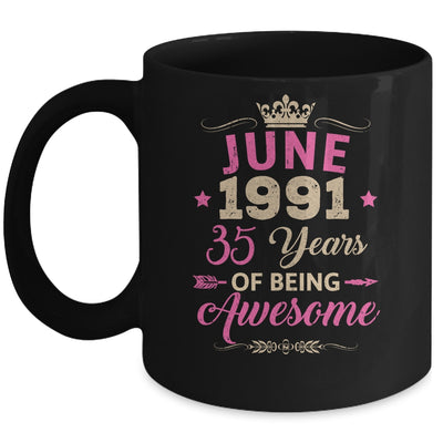 June 1991 35 Years Of Being Awesome Retro 35th Birthday Mug | siriusteestore