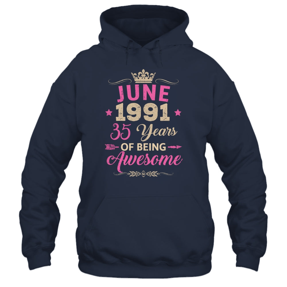June 1991 35 Years Of Being Awesome Retro 35th Birthday Shirt & Tank Top | siriusteestore
