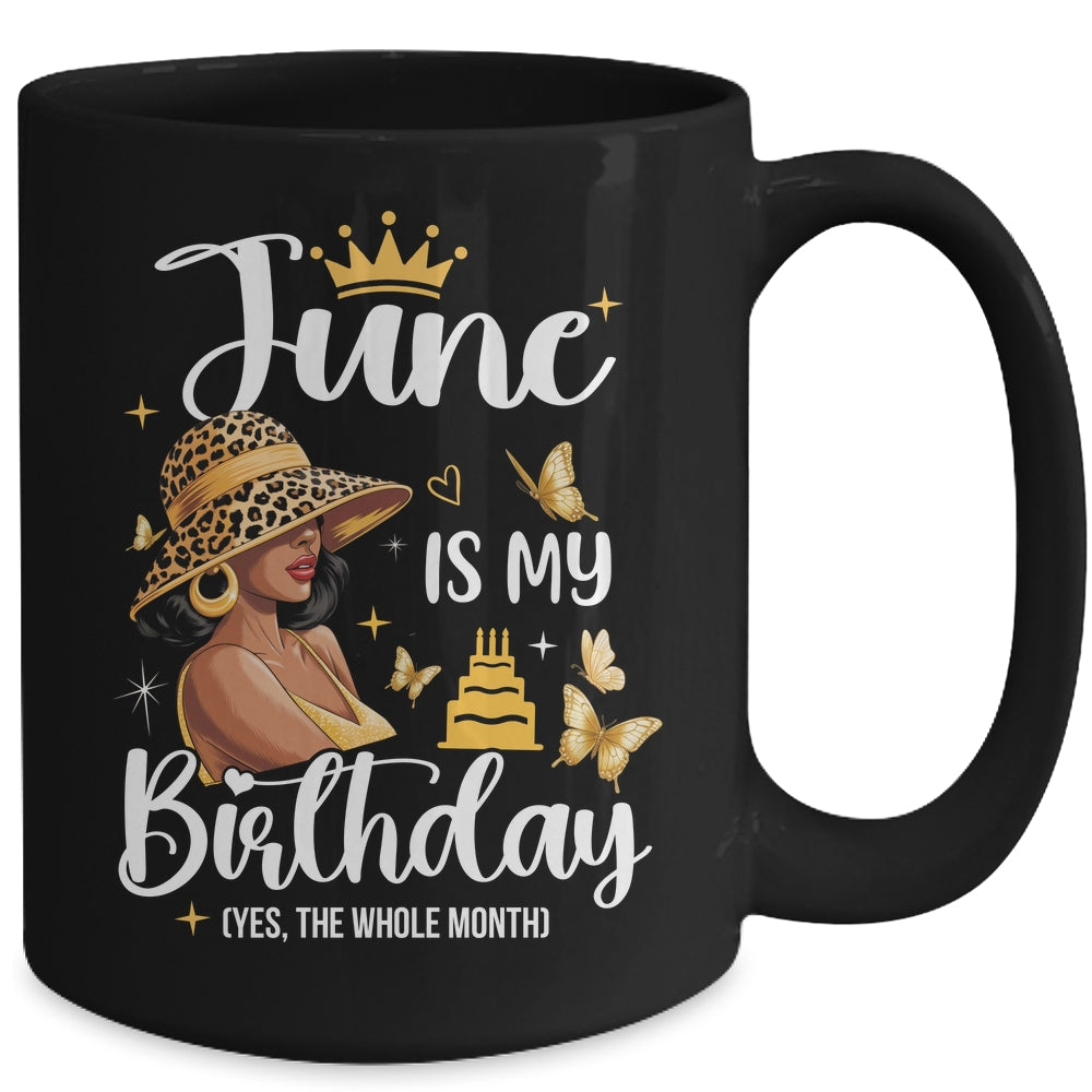 June Is My Birthday African American Woman Birthday Queen Mug | siriusteestore