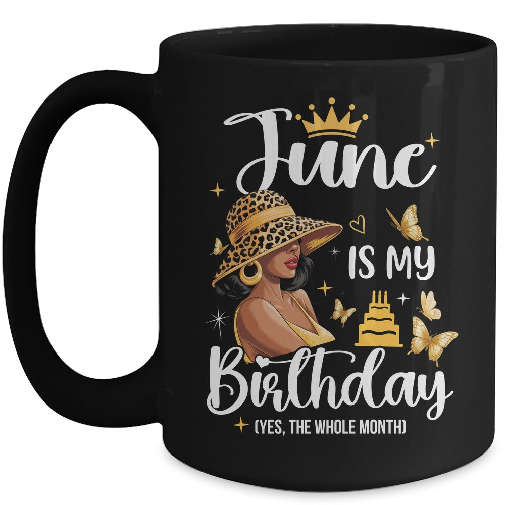 June Is My Birthday African American Woman Birthday Queen Mug | siriusteestore