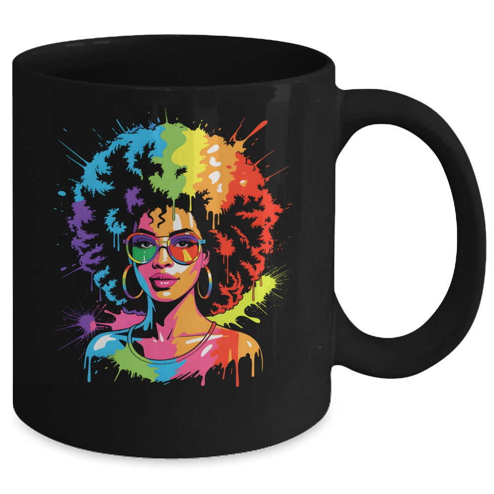 Juneteenth Black Queen Afro Pride Art Dripping Melanin Women Mug | siriusteestore