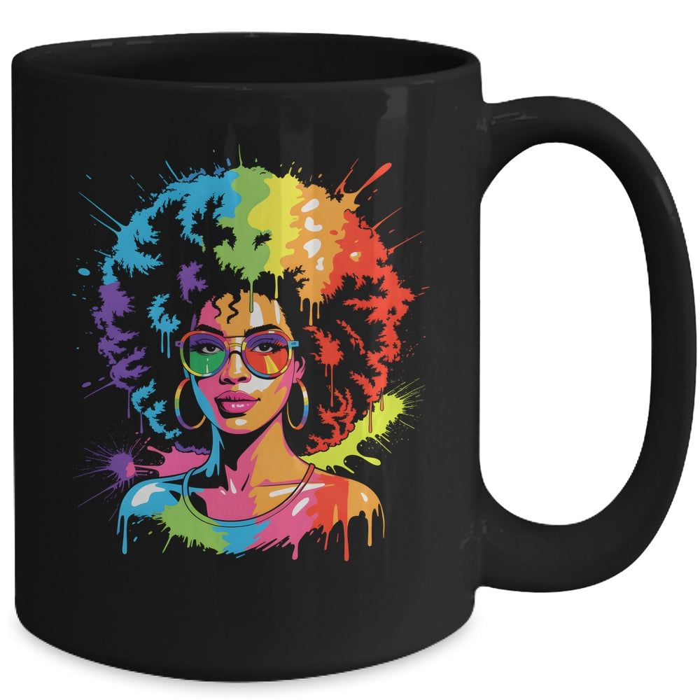 Juneteenth Black Queen Afro Pride Art Dripping Melanin Women Mug | siriusteestore