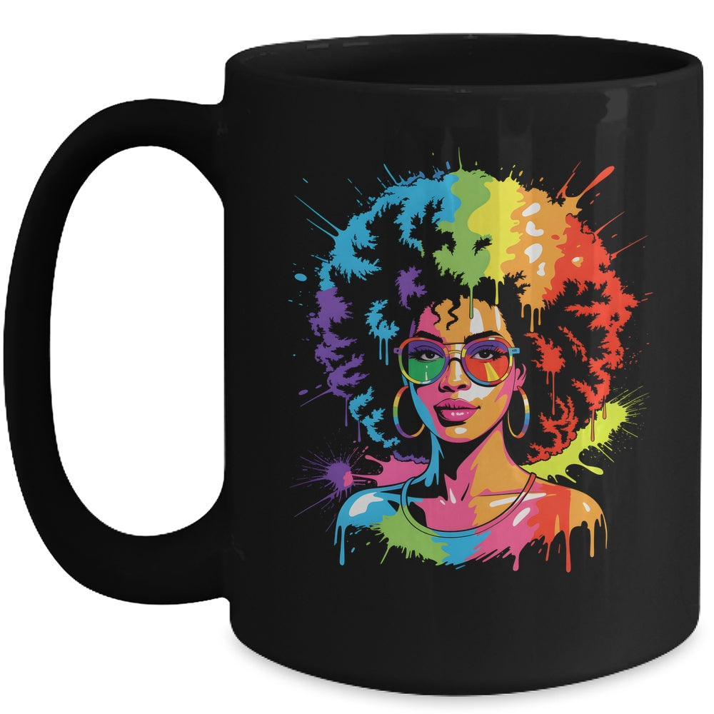 Juneteenth Black Queen Afro Pride Art Dripping Melanin Women Mug | siriusteestore