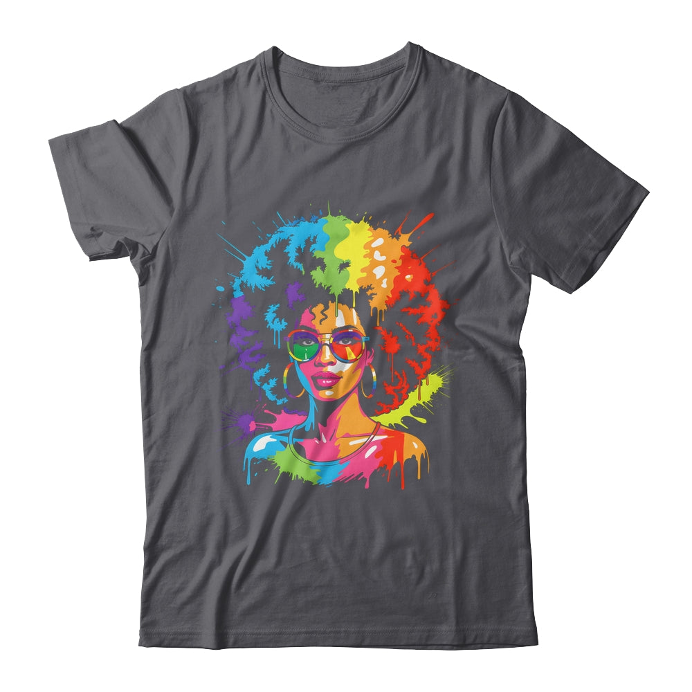 Juneteenth Black Queen Afro Pride Art Dripping Melanin Women Shirt & Tank Top | siriusteestore