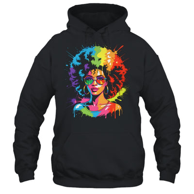 Juneteenth Black Queen Afro Pride Art Dripping Melanin Women Shirt & Tank Top | siriusteestore