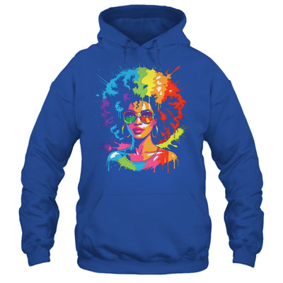 Juneteenth Black Queen Afro Pride Art Dripping Melanin Women Shirt & Tank Top | siriusteestore