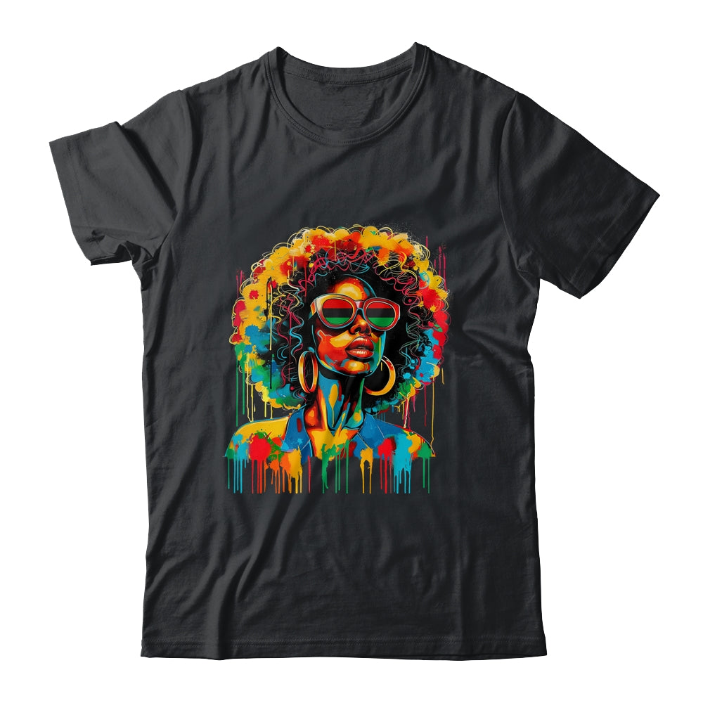 Juneteenth Black Womens Queen Afro African Melanin Dripping Shirt & Tank Top | siriusteestore