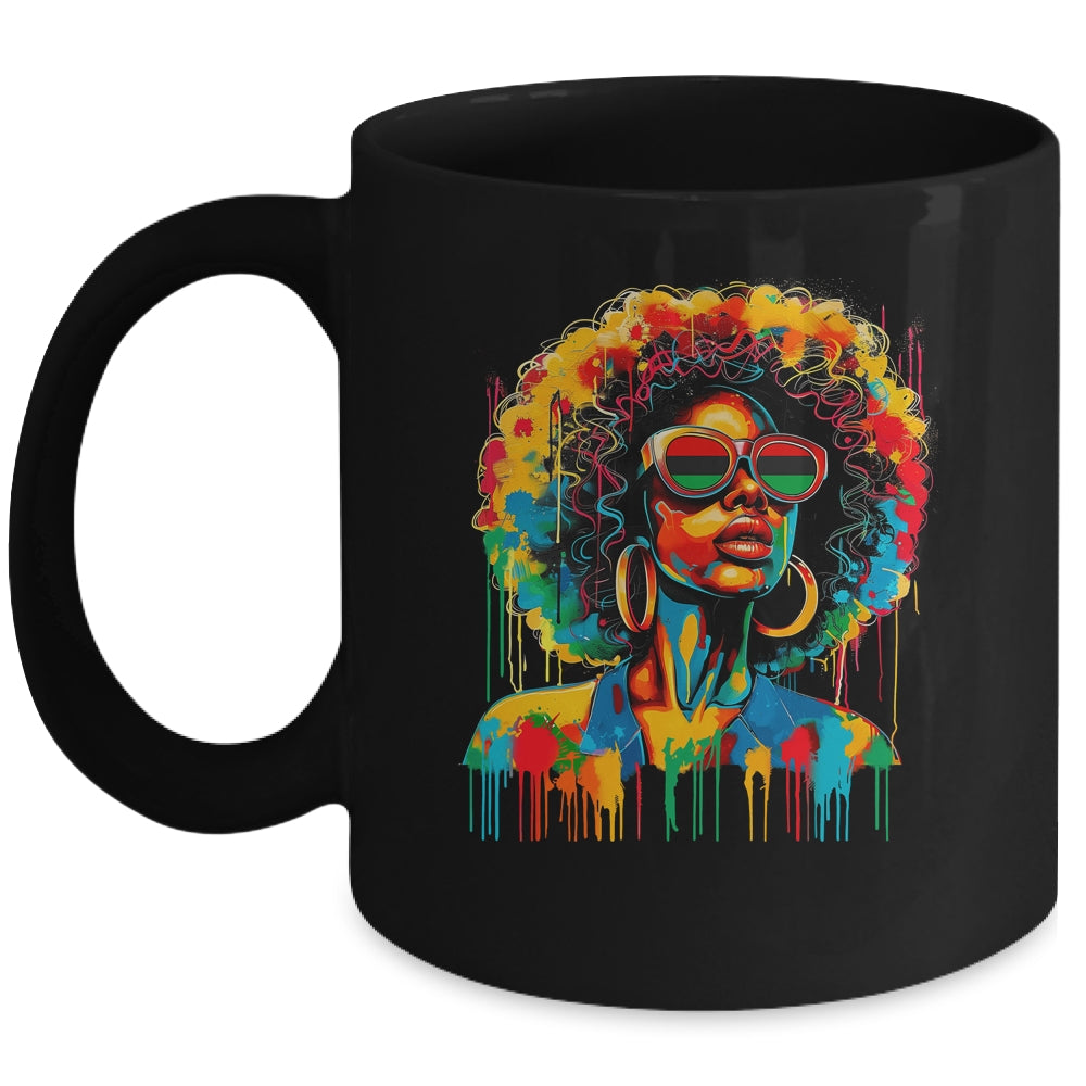 Juneteenth Black Womens Queen Afro African Melanin Dripping Mug | siriusteestore