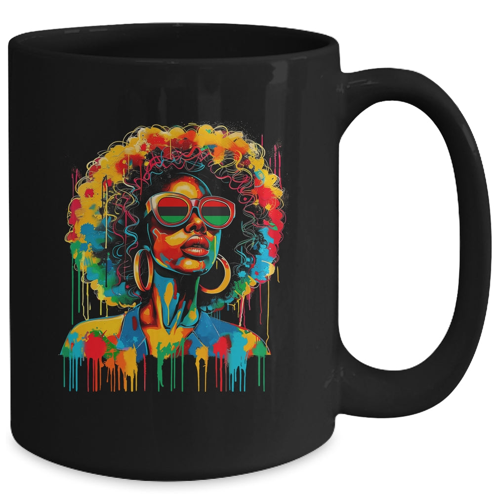 Juneteenth Black Womens Queen Afro African Melanin Dripping Mug | siriusteestore