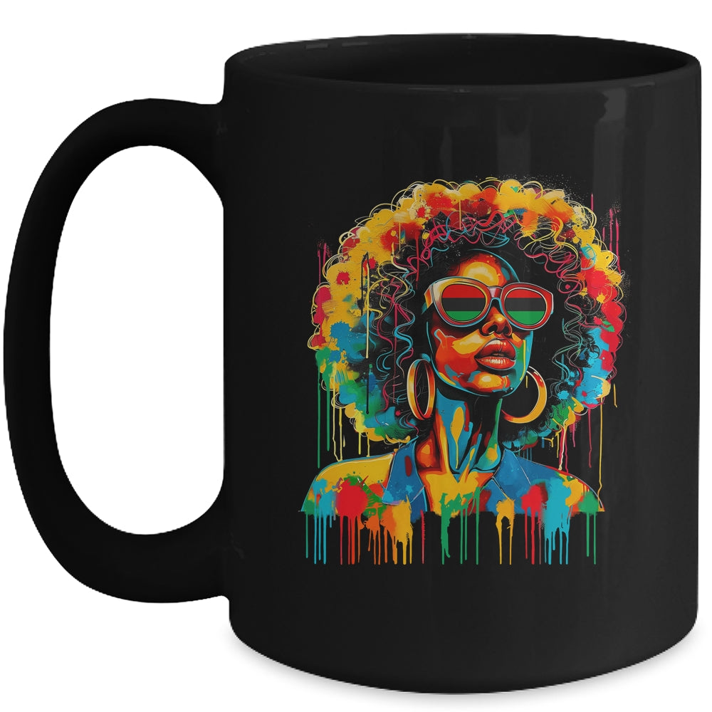 Juneteenth Black Womens Queen Afro African Melanin Dripping Mug | siriusteestore