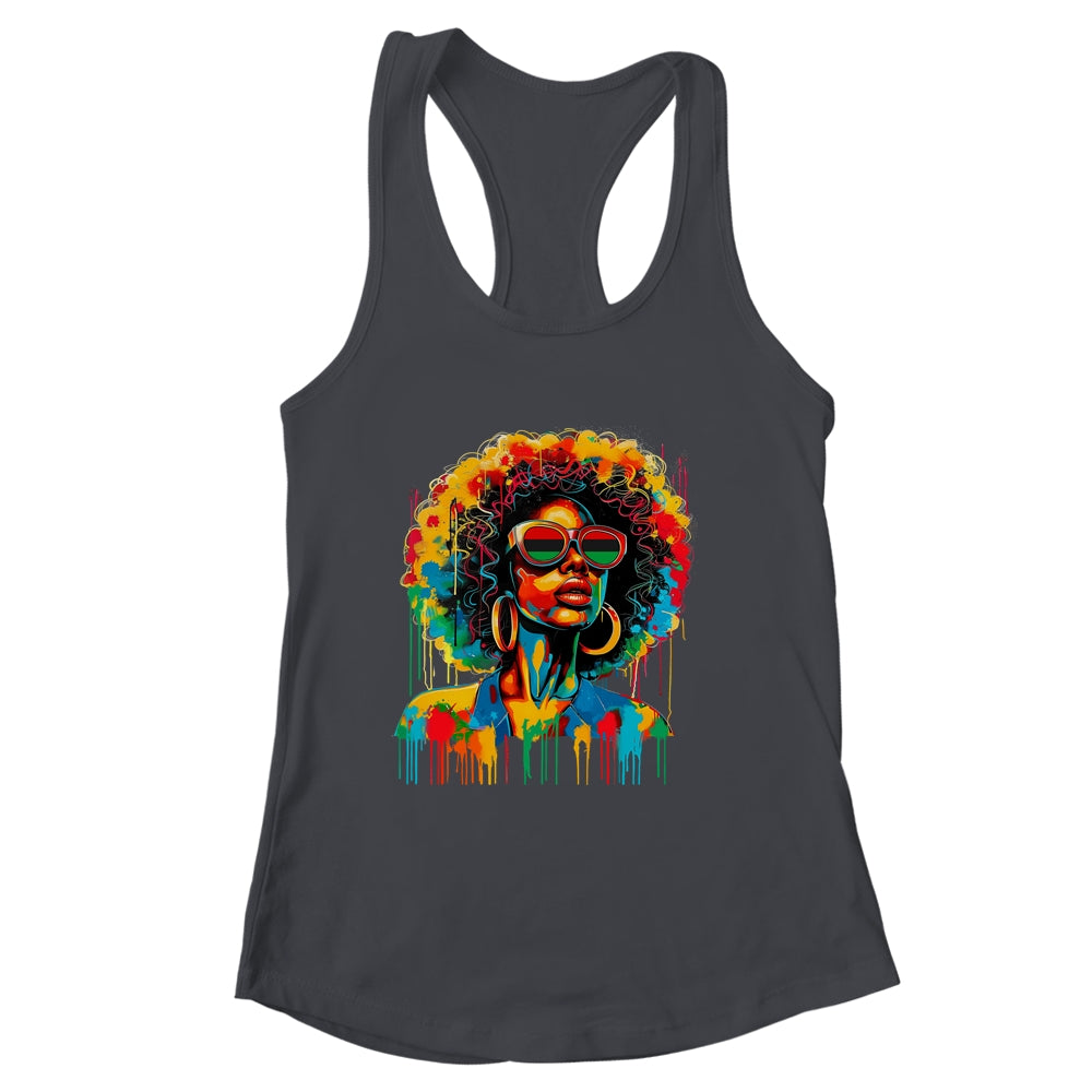Juneteenth Black Womens Queen Afro African Melanin Dripping Shirt & Tank Top | siriusteestore