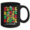 Juneteenth Nurse Groovy African Scrubs Top Bow Black Women Mug | siriusteestore