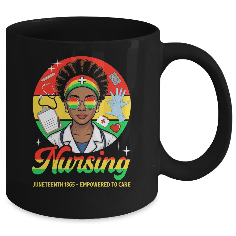 Juneteenth Nurse Pride Afro American Healthcare Worker Mug | siriusteestore