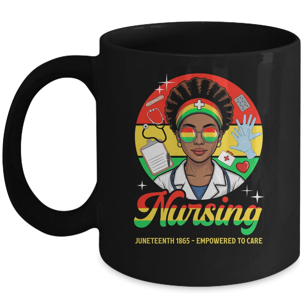 Juneteenth Nurse Pride Afro American Healthcare Worker Mug | siriusteestore