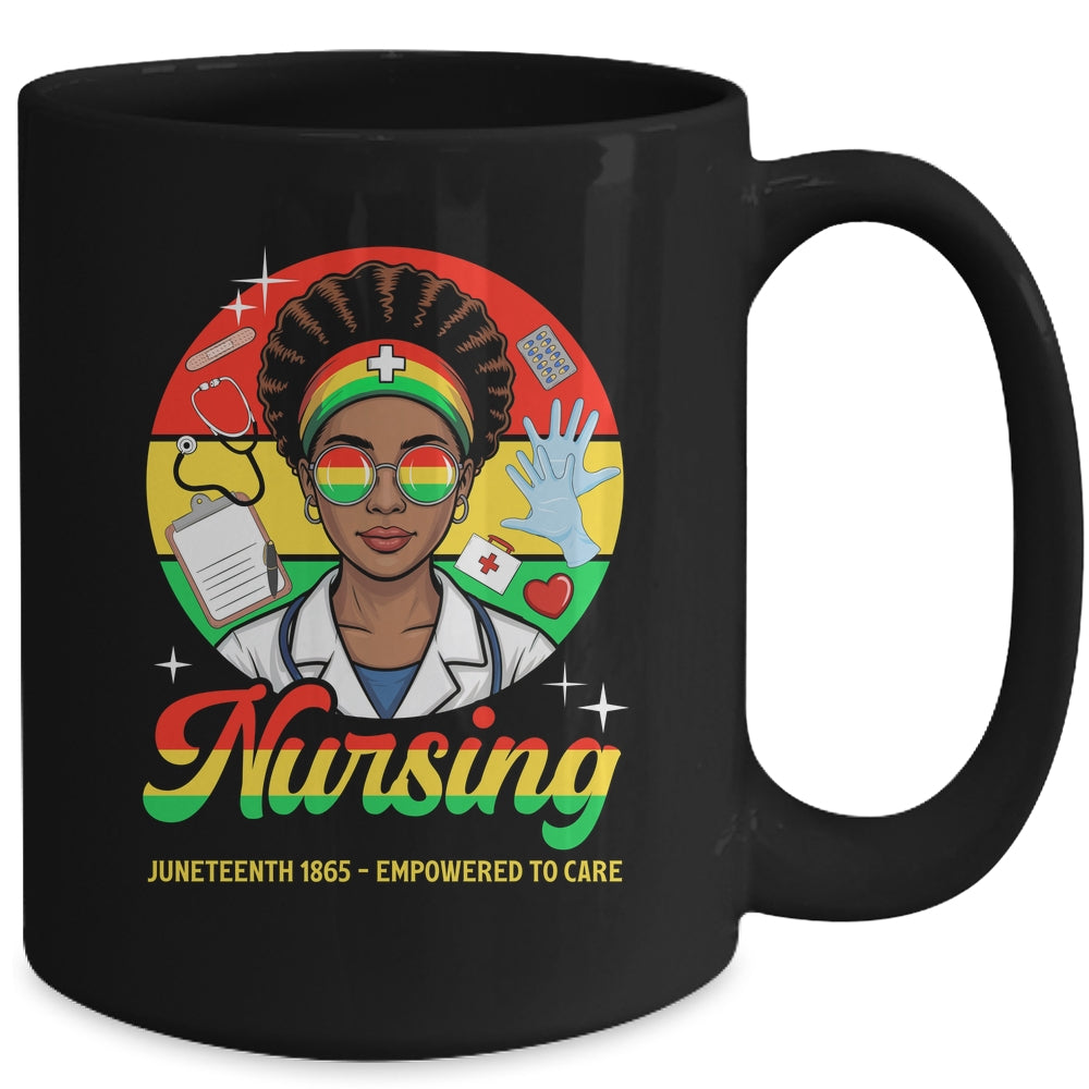 Juneteenth Nurse Pride Afro American Healthcare Worker Mug | siriusteestore