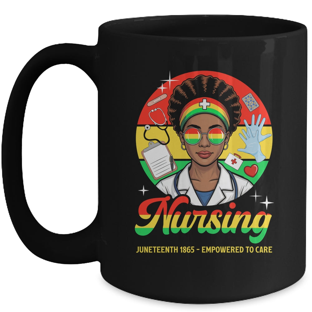 Juneteenth Nurse Pride Afro American Healthcare Worker Mug | siriusteestore