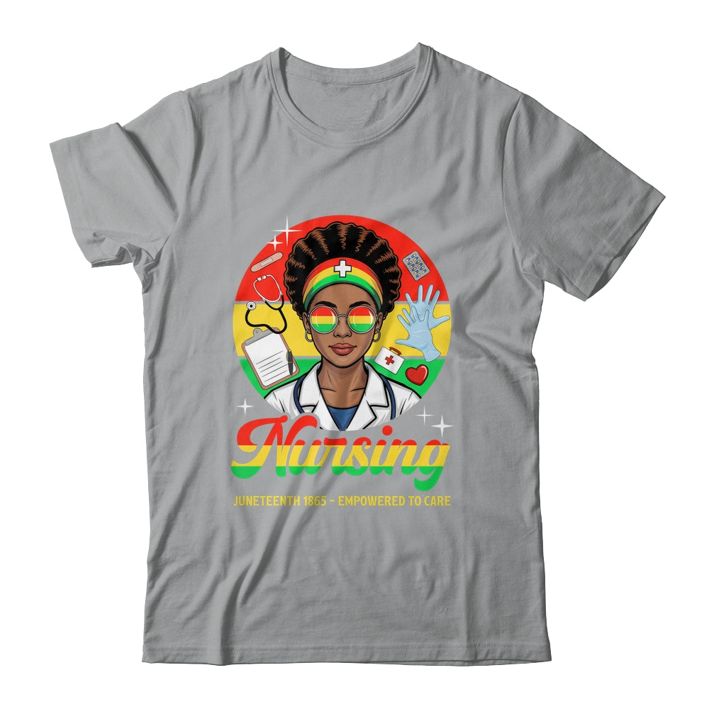 Juneteenth Nurse Pride Afro American Healthcare Worker Shirt & Tank Top | siriusteestore