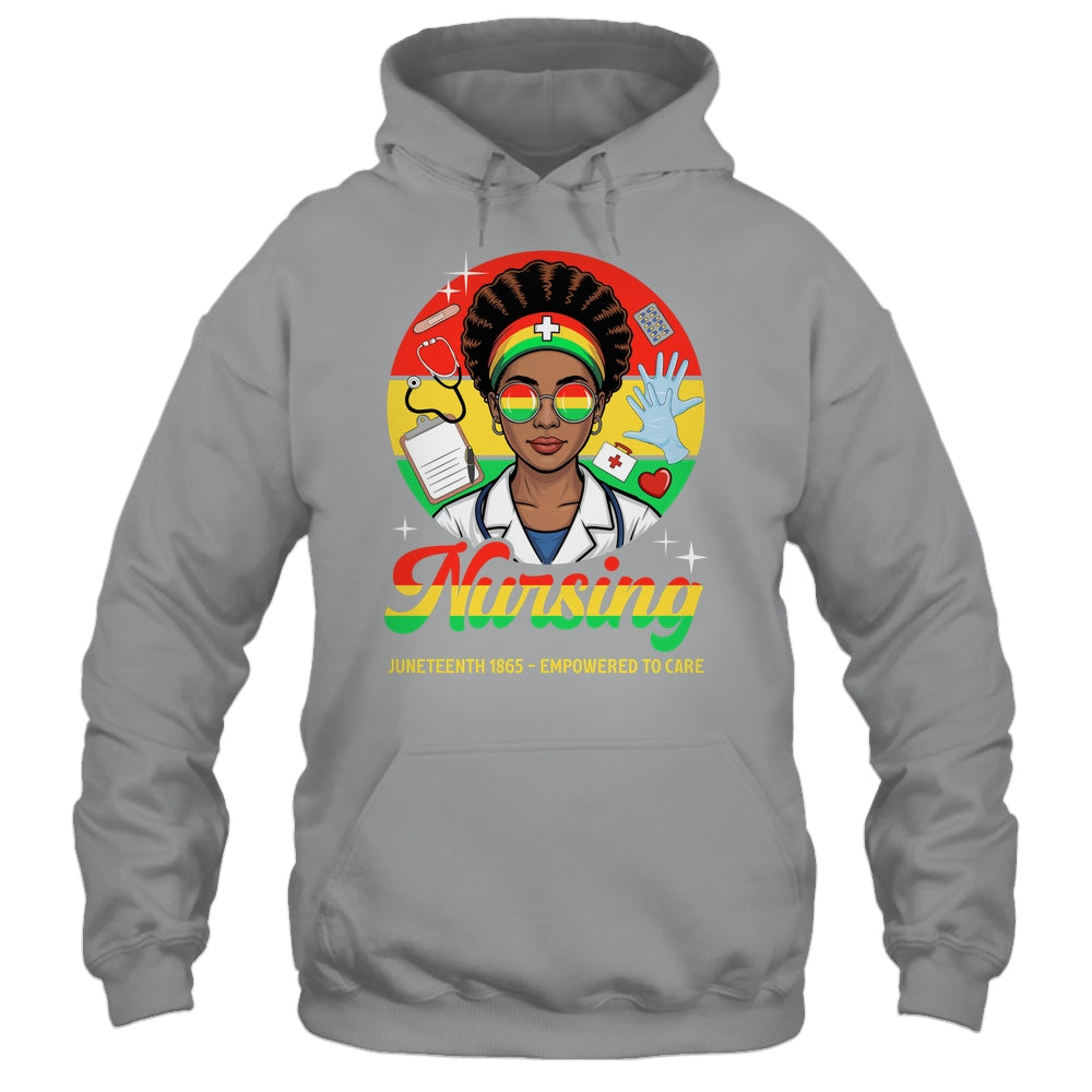 Juneteenth Nurse Pride Afro American Healthcare Worker Shirt & Tank Top | siriusteestore