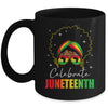 Juneteenth Outfit African Women Messy Bun Eye Glasses Mug | siriusteestore