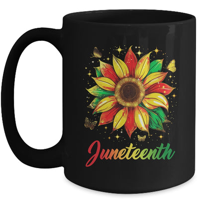 Juneteenth Sunflower Black African American Women Men Girls Mug | siriusteestore