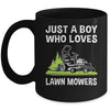 Just A Boy Who Loves Lawn Mowers Proud Gardener Mowing Boy Mug | siriusteestore