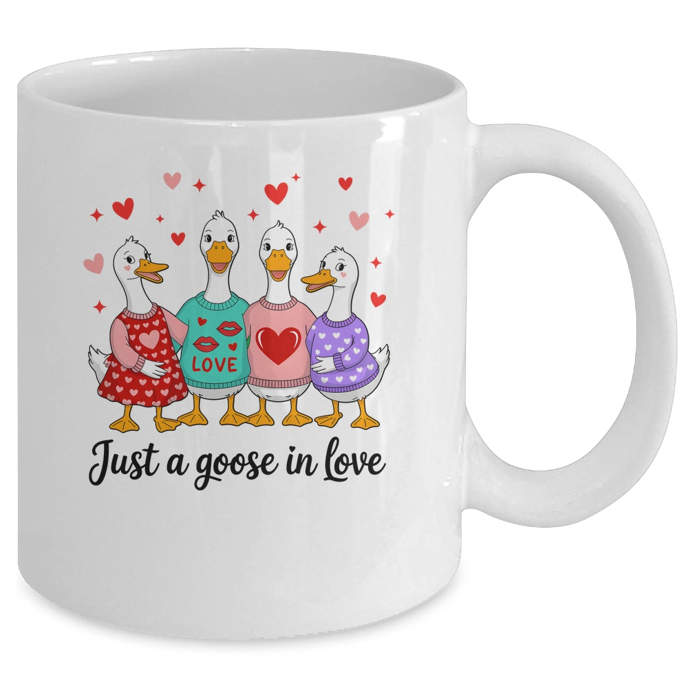 Just A Goose In Love Preppy Valentines Coquette Funny Mug | siriusteestore