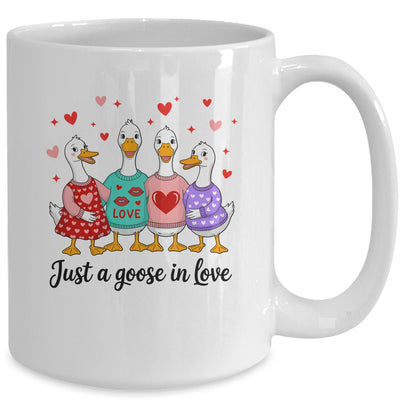 Just A Goose In Love Preppy Valentines Coquette Funny Mug | siriusteestore