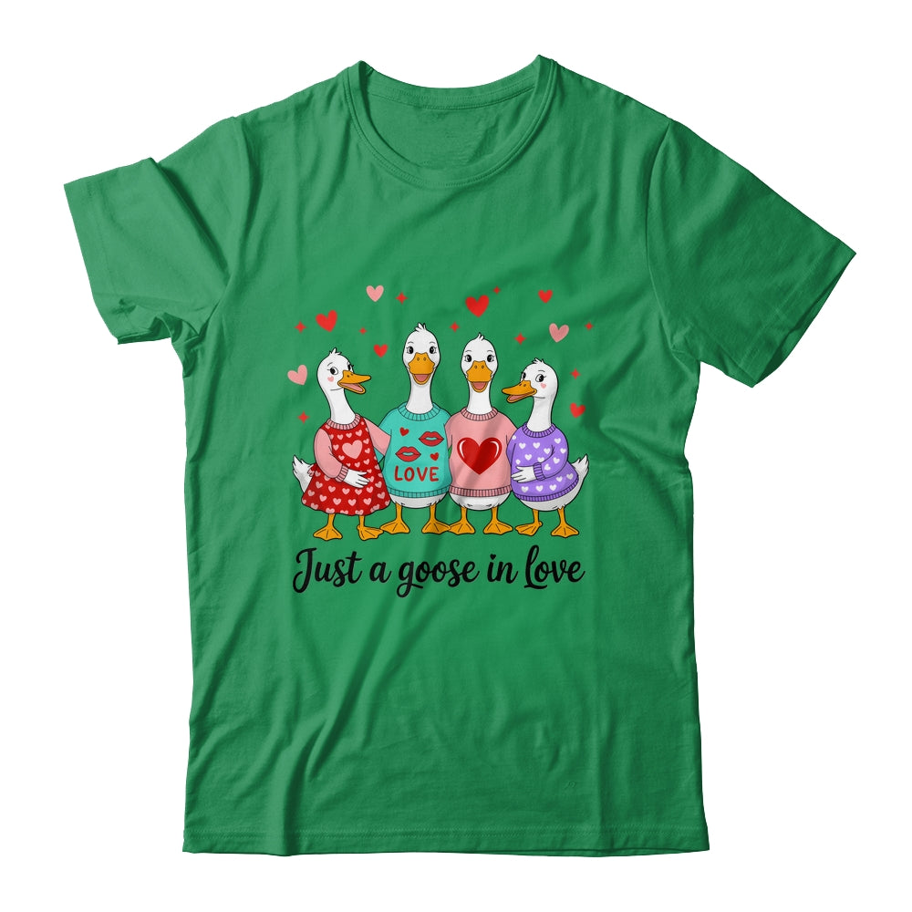Just A Goose In Love Preppy Valentines Coquette Funny Shirt & Sweatshirt | siriusteestore