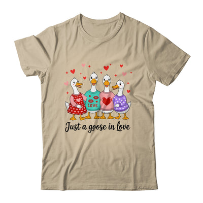 Just A Goose In Love Preppy Valentines Coquette Funny Shirt & Sweatshirt | siriusteestore