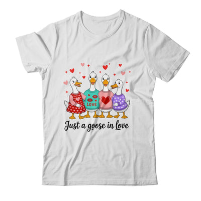Just A Goose In Love Preppy Valentines Coquette Funny Shirt & Sweatshirt | siriusteestore
