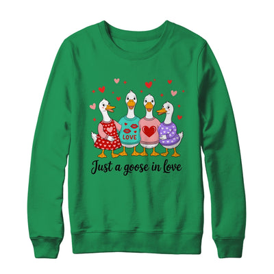 Just A Goose In Love Preppy Valentines Coquette Funny Shirt & Sweatshirt | siriusteestore