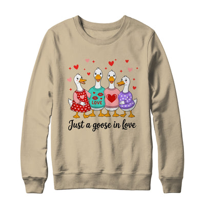 Just A Goose In Love Preppy Valentines Coquette Funny Shirt & Sweatshirt | siriusteestore