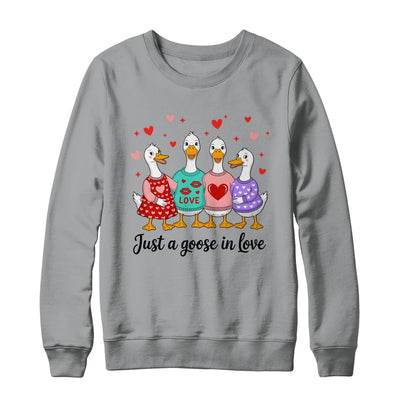 Just A Goose In Love Preppy Valentines Coquette Funny Shirt & Sweatshirt | siriusteestore