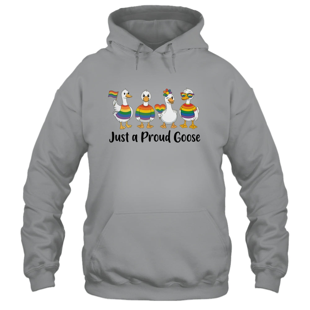 Just A Proud Goose LGBT LGBTQ Pride Rainbow Funny Goose Shirt & Tank Top | siriusteestore