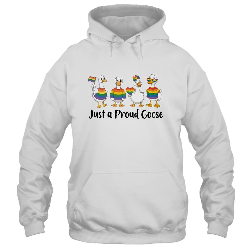 Just A Proud Goose LGBT LGBTQ Pride Rainbow Funny Goose Shirt & Tank Top | siriusteestore