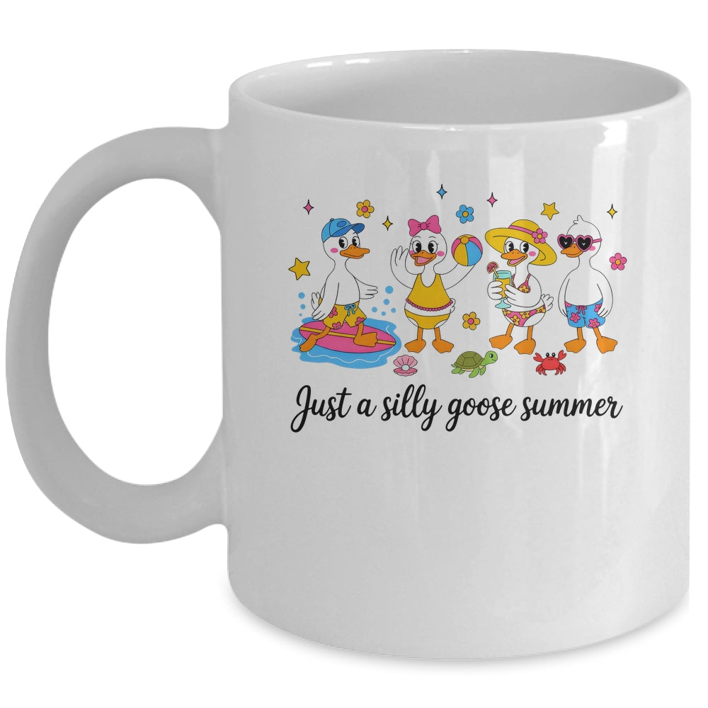 Just A Silly Goose Summer Girls Beach Vibes Cute Funny Goose Mug | siriusteestore