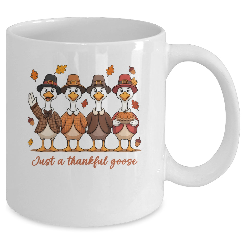Just A Thankful Goose Thanksgiving Friendsgiving Family Mug | siriusteestore