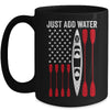 Just Add Water Funny Kayak Kayaking Kayaker American Flag Mug | siriusteestore
