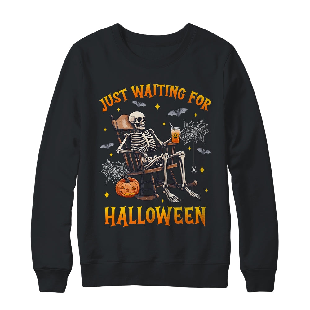 Just Waiting For Halloween Skeleton Costume Party Matching Shirt & Sweatshirt | siriusteestore