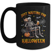 Just Waiting For Halloween Skeleton Costume Party Matching Mug | siriusteestore
