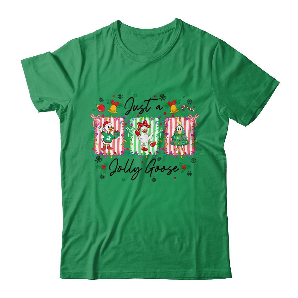 Jut A Jolly Goose Christmas Retro Funny Santa Goose Cute Shirt & Sweatshirt | siriusteestore